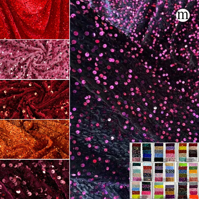 

Sequin Fabric Evening Prom Dress By Meters Velvet Reflective Children's Wedding Dresses Clothes Fabrics Party Special Events