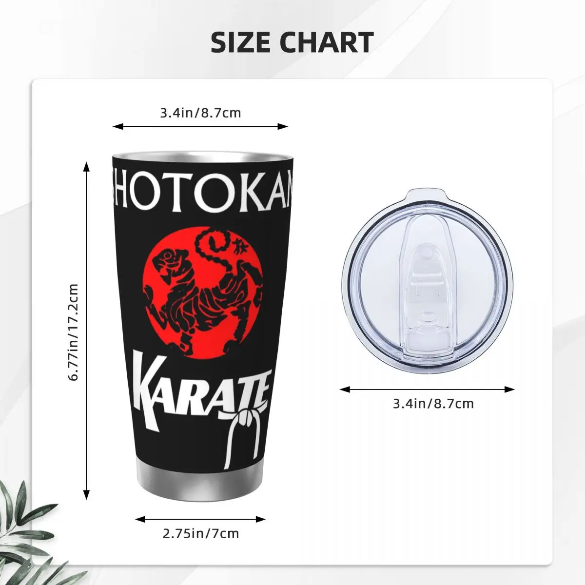 Shotokan Karate Stainless Steel Tumbler Vacuum Insulated Mugs Thermal Cold Cup Straws With Lid 20oz