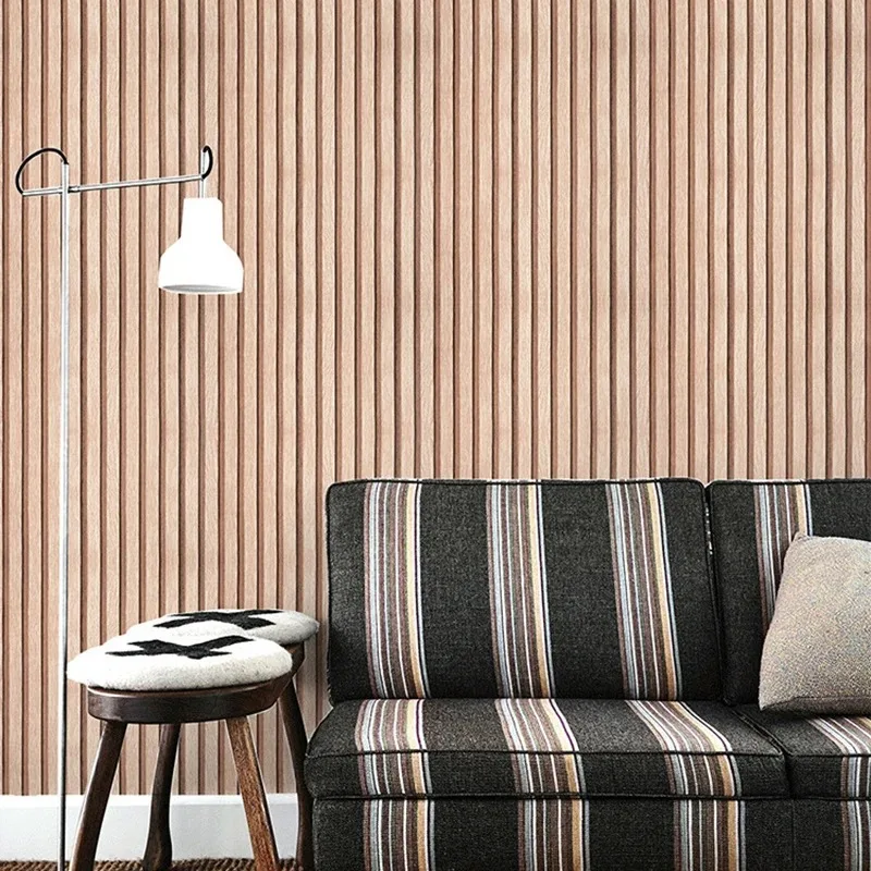 Wood Grain Striped Wallpaper Self Adhesive Waterproof and Oil Proof Wallpaper Home Decoration Items Decorative Wall Stickers