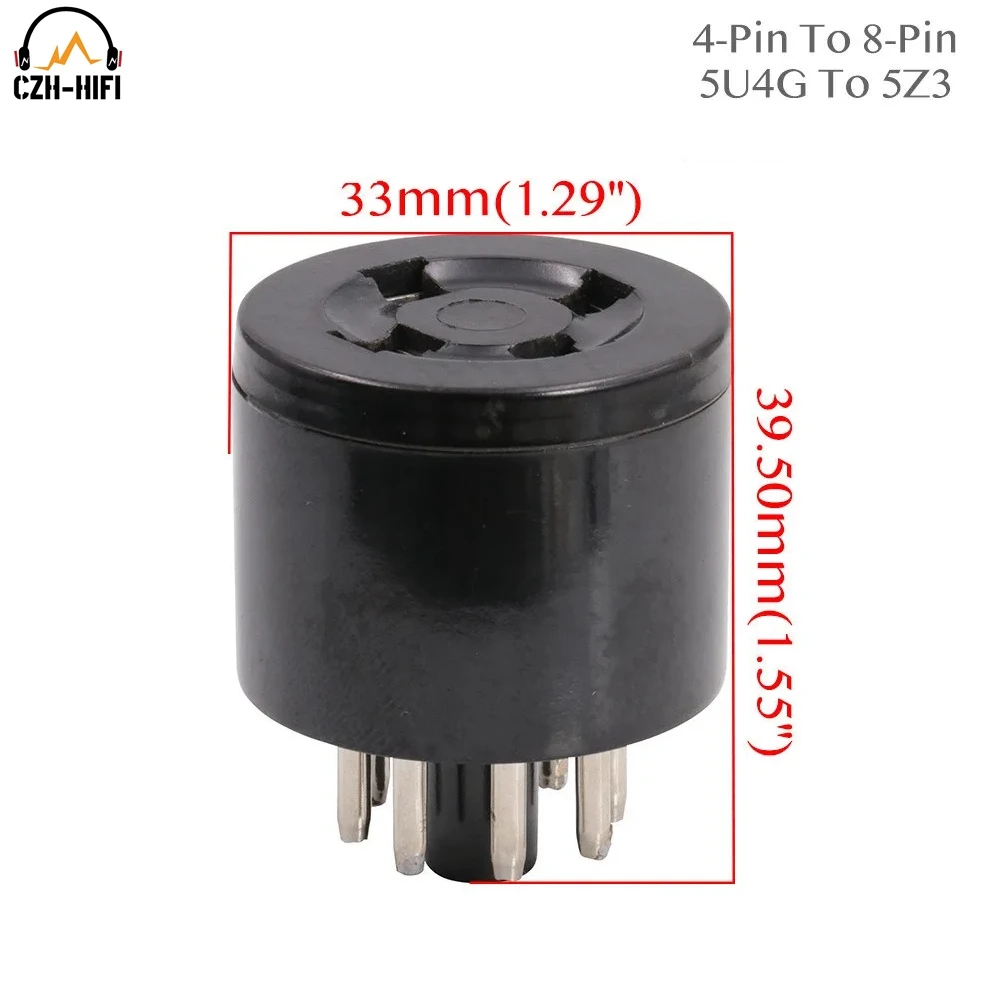 1pc konwerter rura próżniowa adapter 8pin do 4pin 4pin do 8pin blaszany do 5 z3 do 274B rura próżniowa wzmacniacz audio gitary HiFi