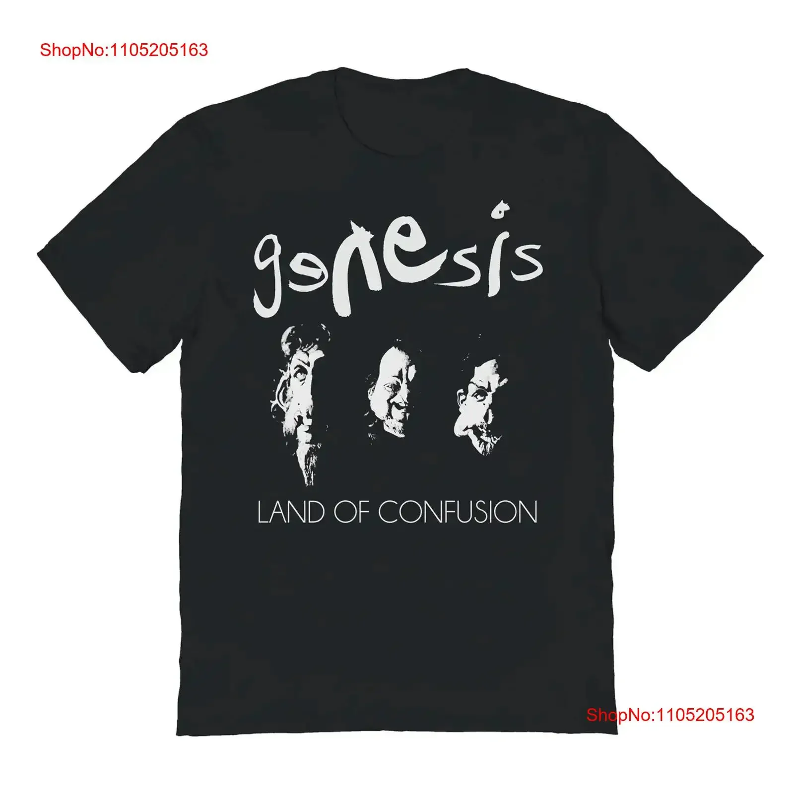 Genesis Land of Confusion  Cotton Black All Size T Shirt MC388 vintage Washed homme Slightly streetwear Breathable