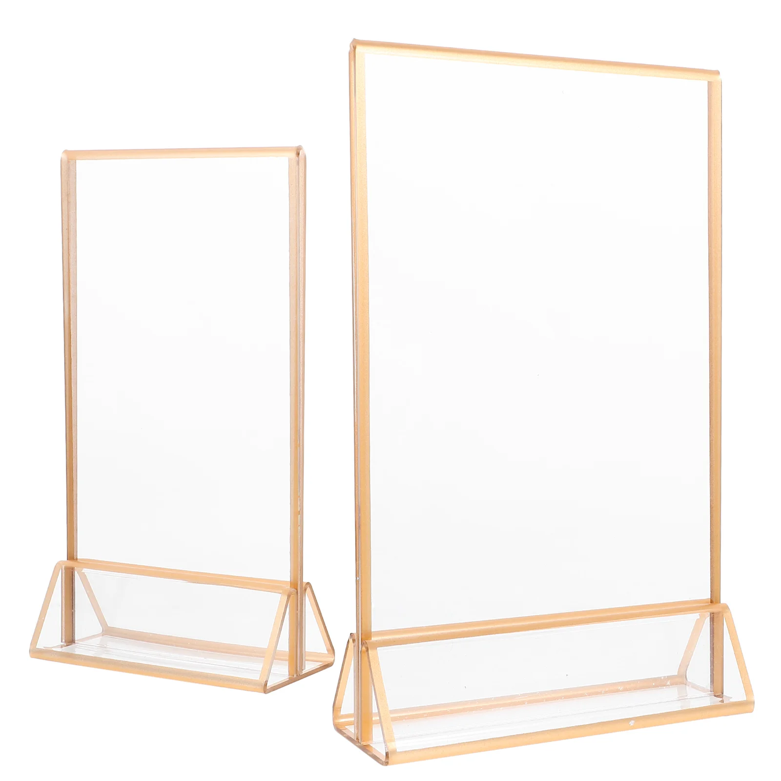 

Large Blank Signs for Business Clear Display Stand Poster Frame Holder Acrylic Price Tag Showing Golden