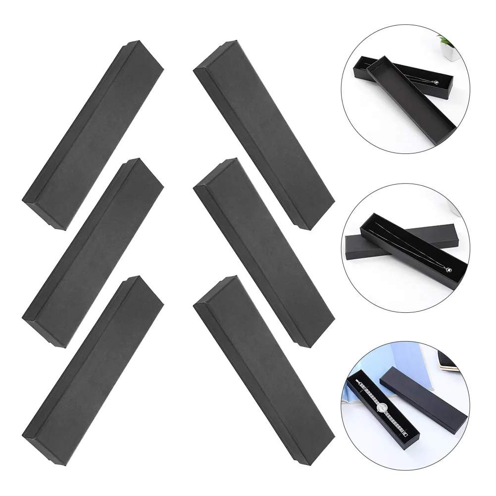 6 pcs Watch Box Jewelry Storage Case With Sponge Pad For Bracelets Necklaces Earrings Gift Packing Box Dustproof Lightweight