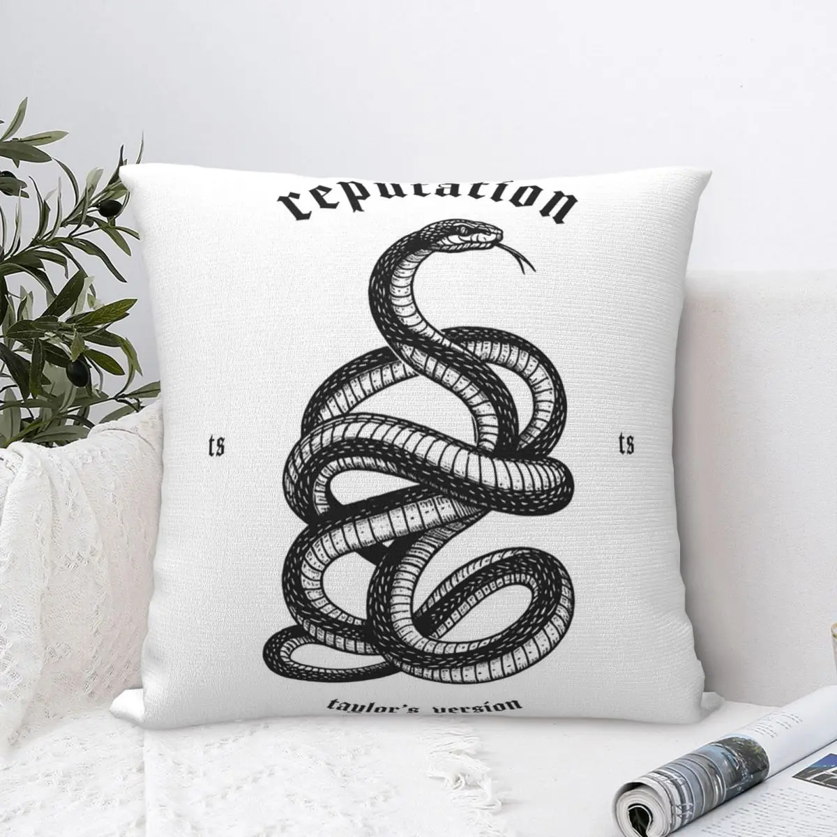 

Reputation Tv Snake Pillowcase Polyester Cushion Comfort Throw Pillow Sofa Decorative Cushions Used for Home Bedroom Living Room