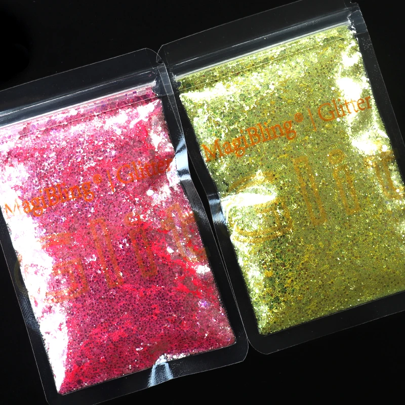 50 g/borsa Nuovo Olografico Misto Glitter Polvere Lucido Paillettes Unghie artistiche Esagonale Sirena Fiocchi FAI DA TE Artigianato Decorazioni materiale