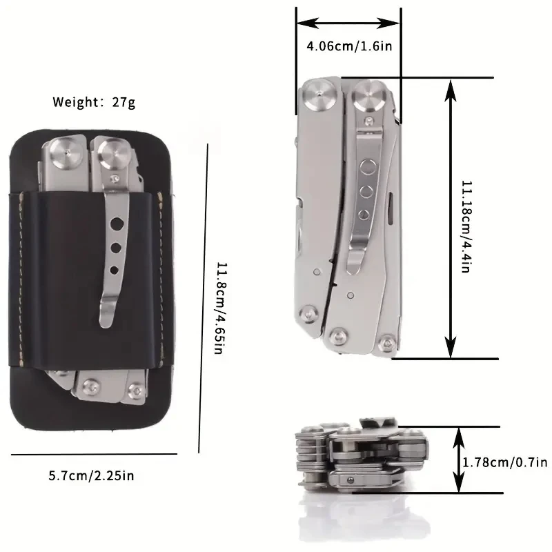 Folding Knife Sheath, Outdoor Waist Hanging Knife Pouch, 5-Inch Portable Leather Case for Knife Storage & Protection image 2