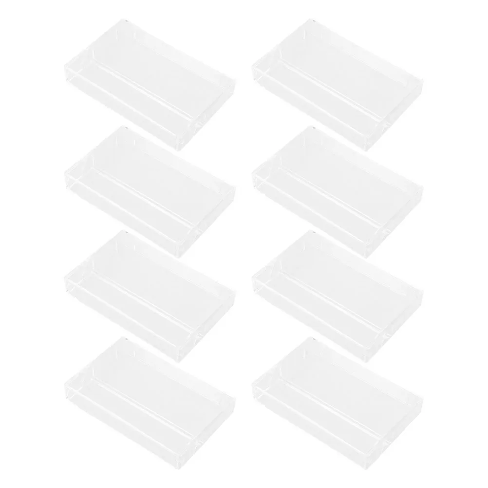 

8Pcs Transparent Cassette Tape Storage Box Clear Holders Portable Organizer for Music Tapes Dust Damage Proof Cassette Holder