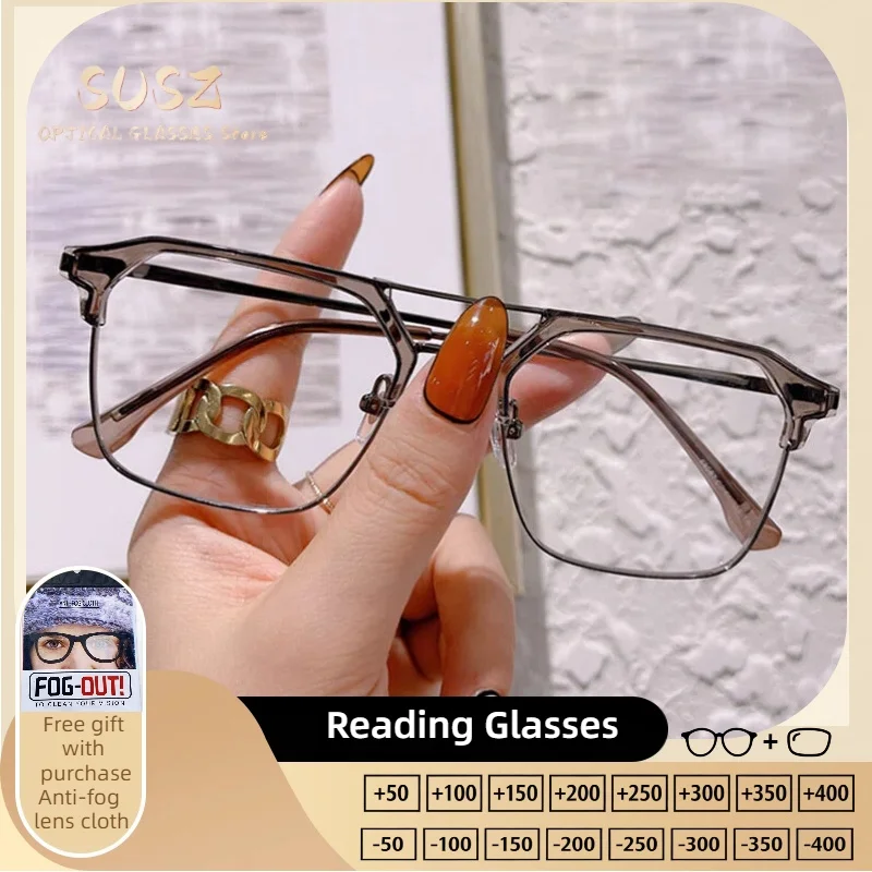 

SUSZ High Quality Men Reading Glasses Anti Blue Light Myopia Optical Eyewear Customizable Progressive PrescriptionEyeglasses