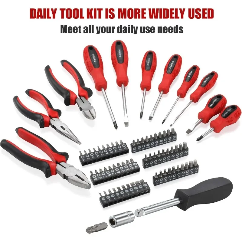 438-Piece Mechanics Tool Set with 3-Drawer Heavy Duty Metal Box Repair Tool Kit