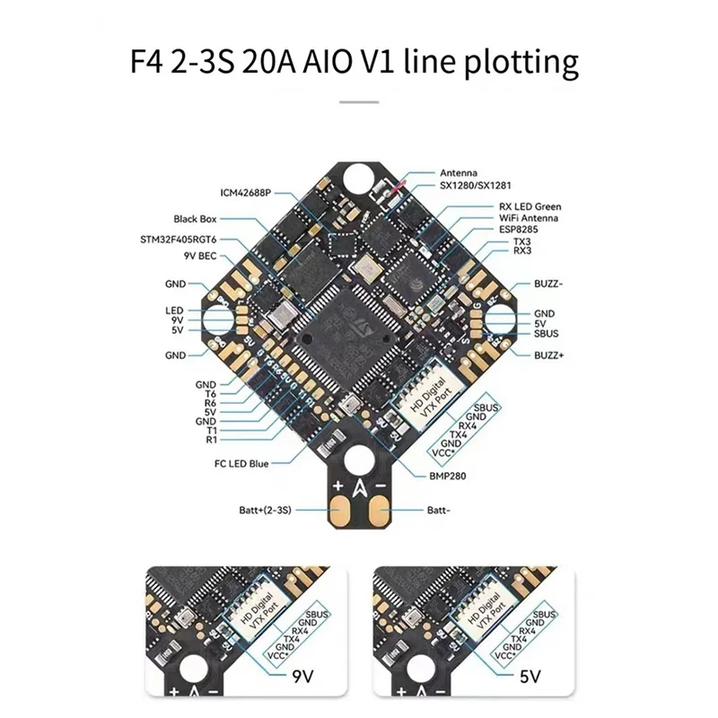 جديد لوحدة BETAFPV F4 2-3S 20A AIO FC V1 لطائرات بافو بيكو بدون فرش Whoop Quadcopter HX115 SE مسواك بدون طيار