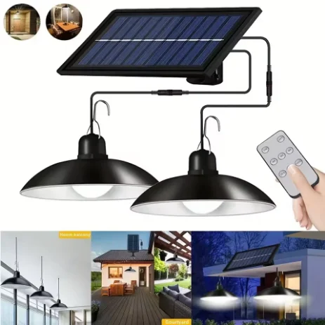 

Solar Pendant Lights Outdoor Indoor Adjustable Led Light with Remote Control Waterproof Hanging Solar Lamp for Garden Patio Yard