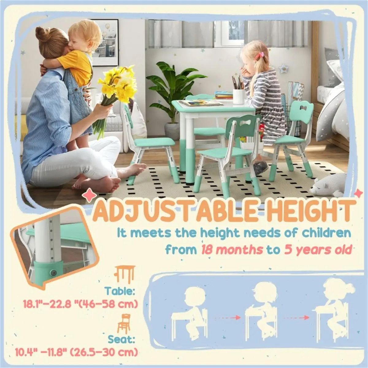 Kids'    Set - Fun Playroom Furniture for Children - Stylish, Durable & Compact Design