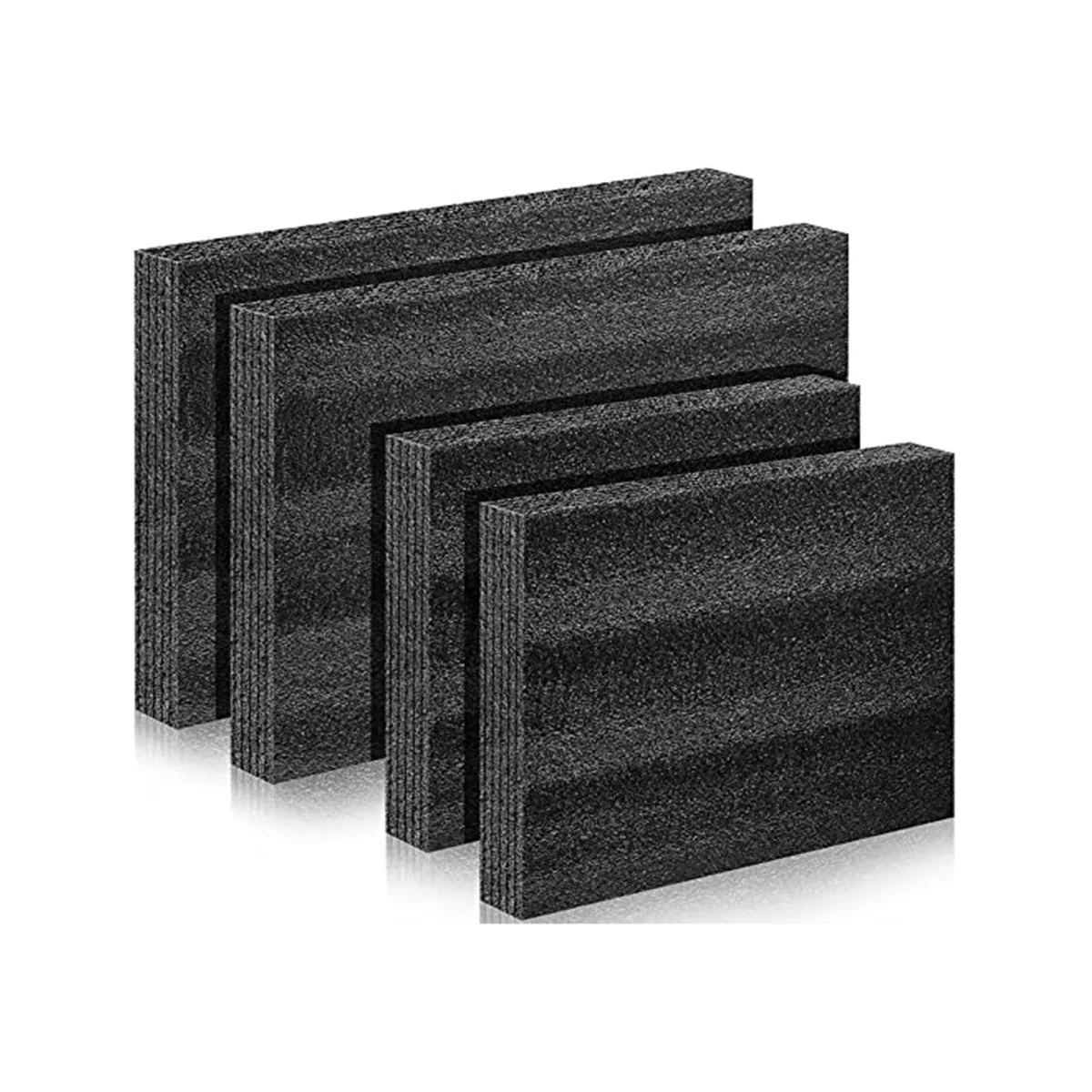 4 Pcs Customizable Polyethylene Foam Packing Foam Inserts for Cases Tool Foam Black Foam Sheet for Packaging and Crafts