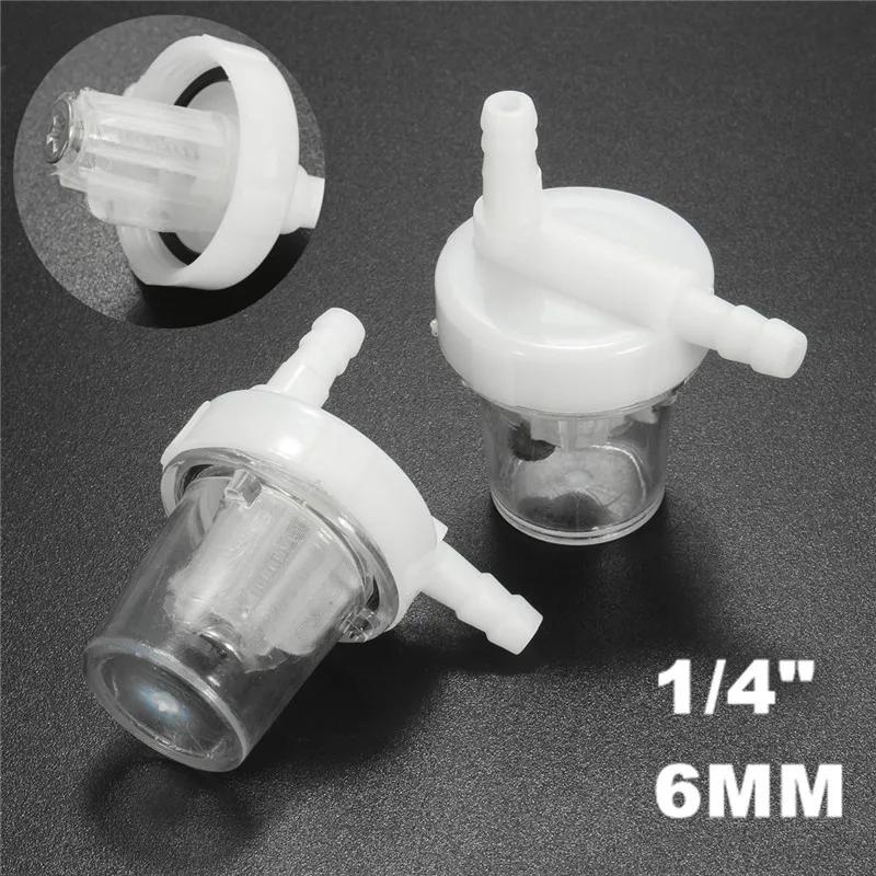 2Pcs Clear Motorcycle Petrol Fuel Filter 1/4\