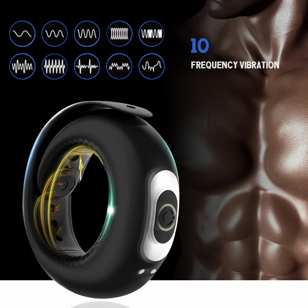 Male charging Penis Rings waterproof Silicone Bondage Erotic Accessories Cock Ring Prostate Adult Sex Toy For Men Male Chastity