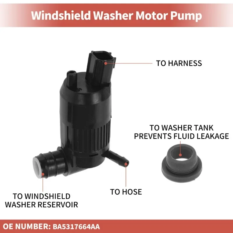 BA5317664AA Scheibenwaschpumpe mit Gummidichtung, passend für Ford Mondeo, Taurus, Ranger, Lincoln MKZ, EVOS, F-150, Autozubehör – Detail 2