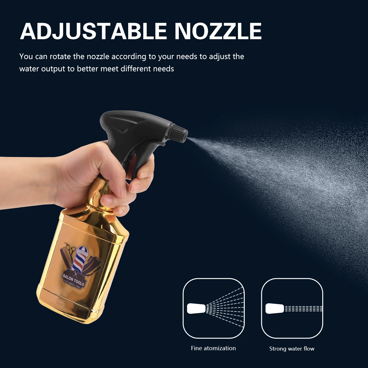 300ML Barber Spray Bottle Adjustable Nozzle Watering Can Salon Portable Refillable Bottle Barbershop Home Water Sprayer Supplies