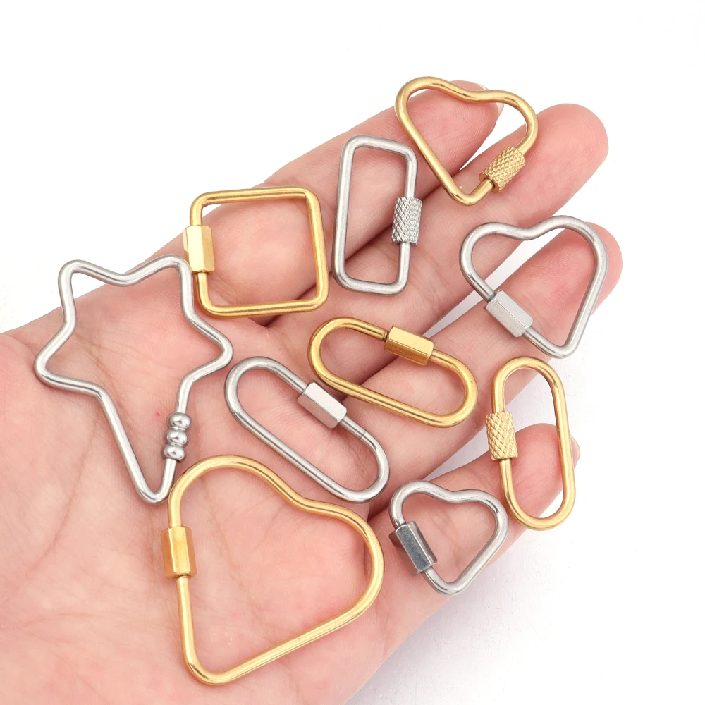 2pcs Gold Stainless Steel Hear - đánh giá và giá Jewelry Making Essentials