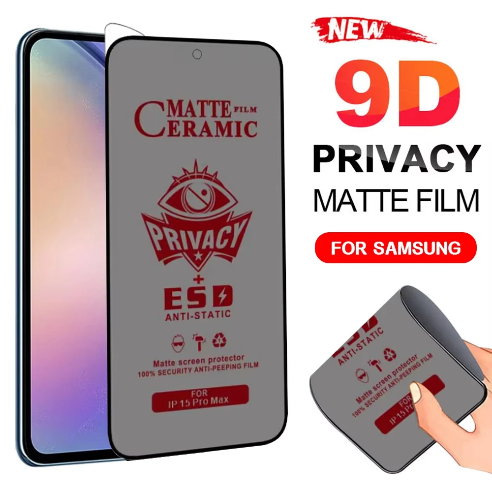 

Matte Ceramic Film For Samsung S25 Ultra S24 S23 S22 Plus S21 FE A35 A34 A33 A32 A55 5G A54 A53 A52 A15 Privacy Screen Protector