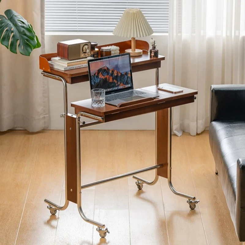 Height Adjustable Computer Desk Multifunctional Bedside Workstation Space Saving Writing Table for Small Bedroom Working Desks