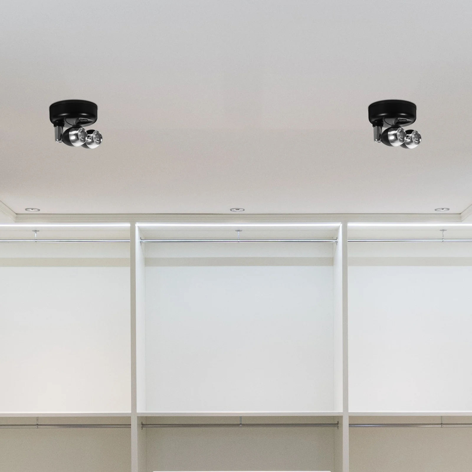 

2 Pcs LED Spotlight Set Adjustable Angle Spotlights Display Cabinet Small for Indoor Mini Abs under Operated