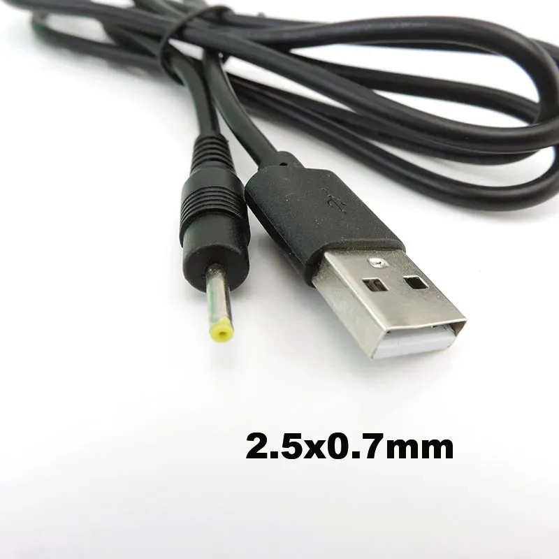 USB 2,0 tipo A macho a DC 2,5x0,7mm enchufe DC5V Cable de cargador USB conector de Cable cables de extensión