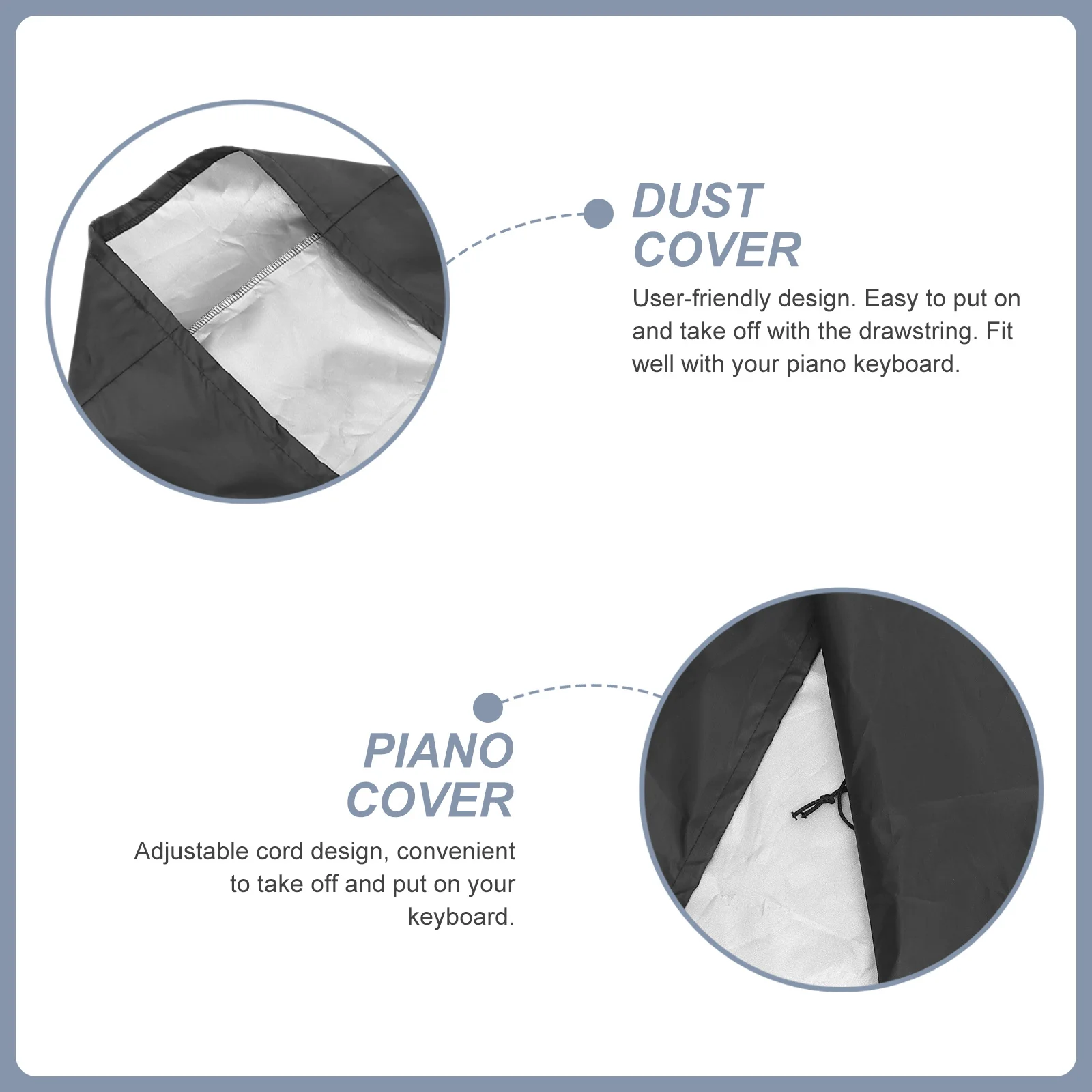 

Children'S Electric Piano Cover 61 Keys Waterproof Protective Cover For Digital Keyboard Piano Accessories Adjustable Drawstring