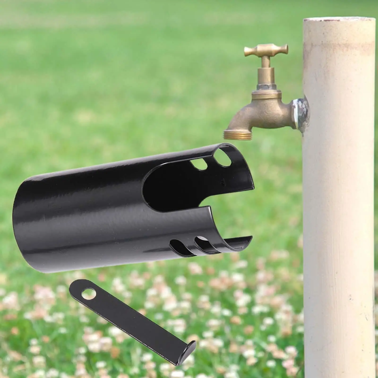 Faucet Lock Outdoor Faucet Cover Outdoor Protective Lock Easy to Install Black