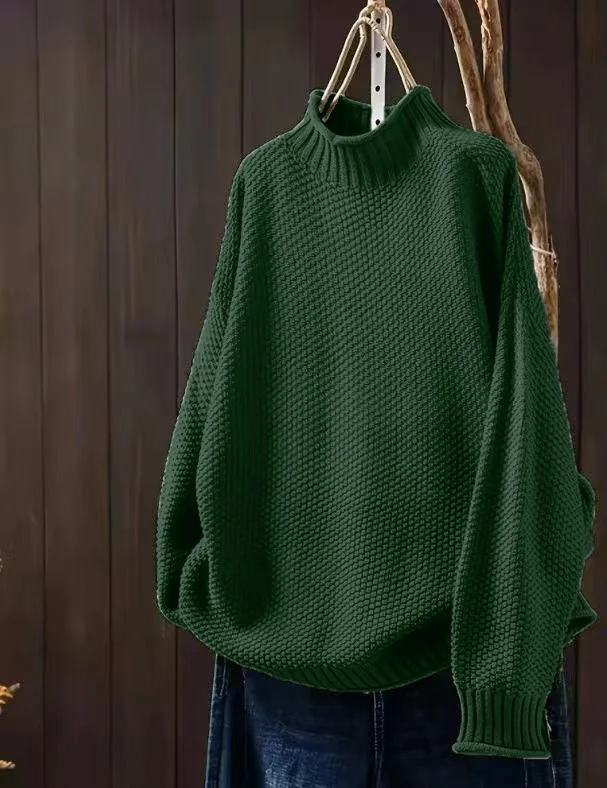 Damen-Pullover mit halbem Rollkragen und langen Ärmeln in Übergröße (Freizeitkleidung) ​ – Detail 7