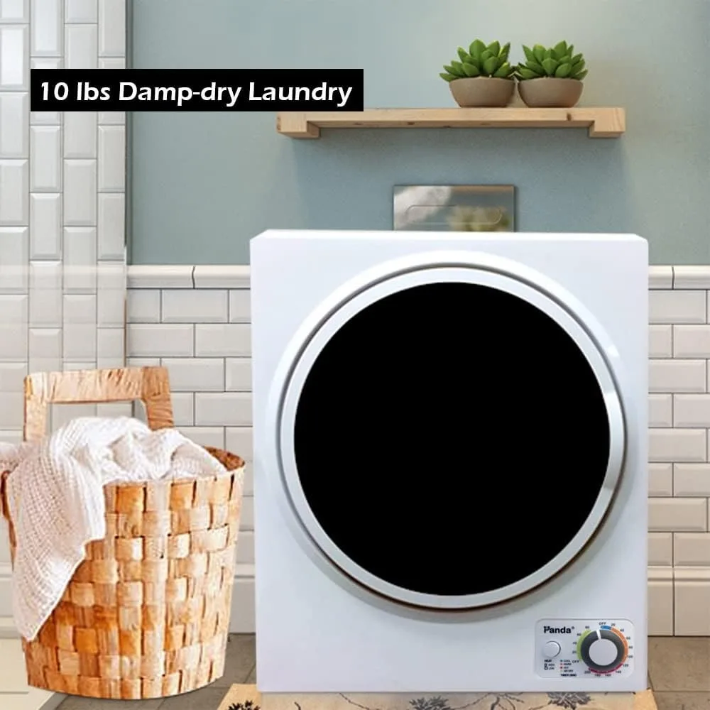 Panda pengering cucian elektrik, pakaian Laundry portabel kompak 110V 850W dengan bak baja tahan karat Ukuran Apartemen 1.5 cu.ft