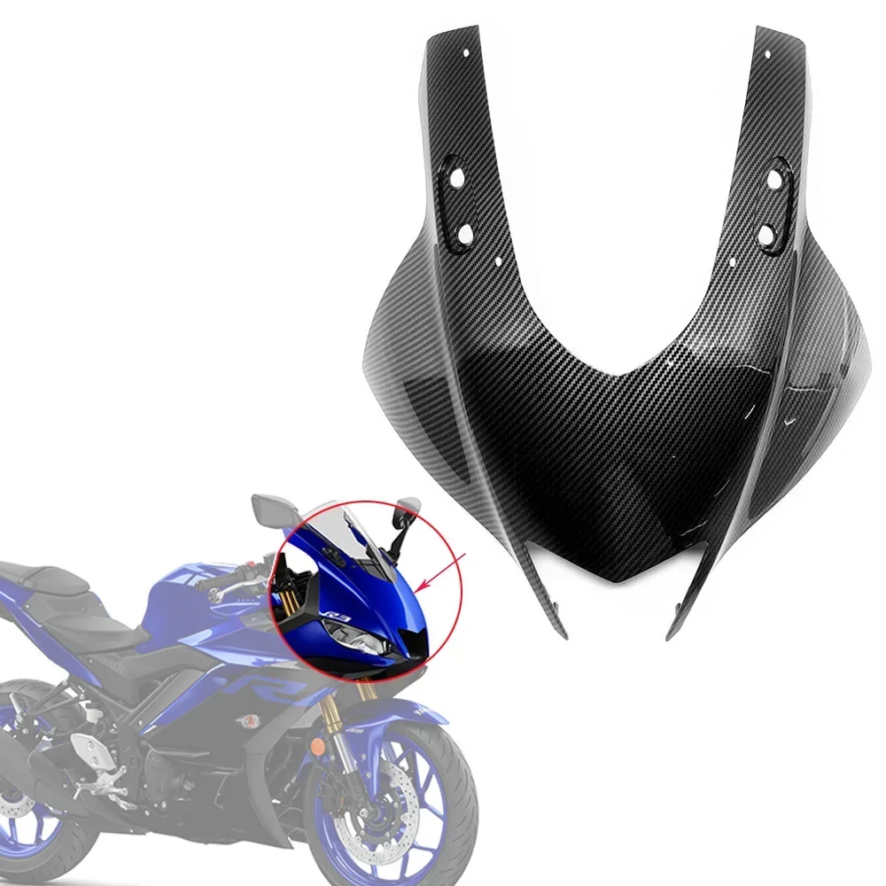 Front Nose Headlight Fairing Set YZF-R3 YZF-R25 Hydro Dipped Carbon Fiber Finish For YAMAHA YZF R3 R25 2019 2020