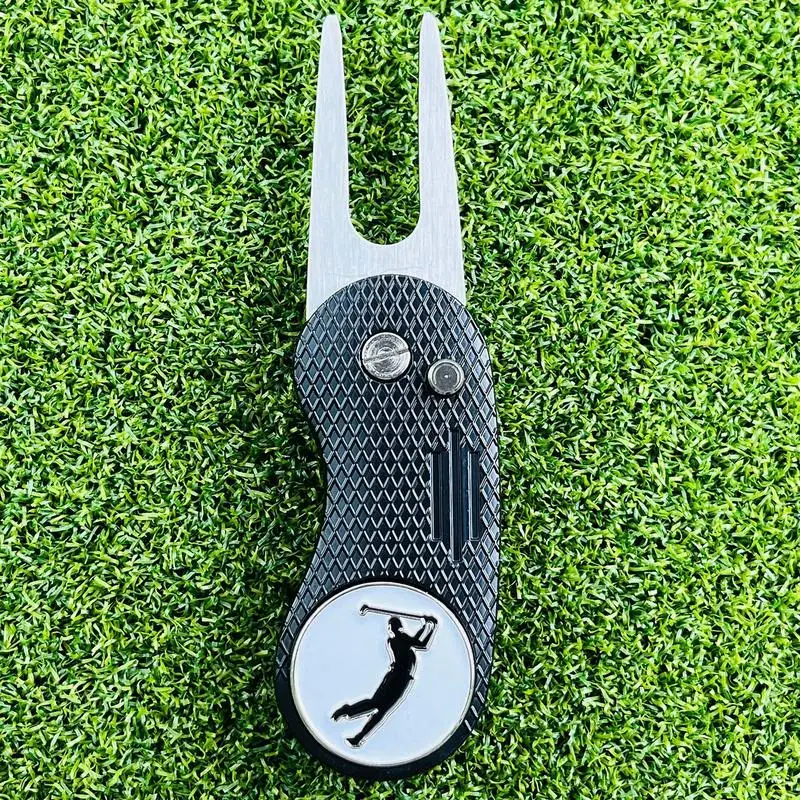 Ball Marker Pitchgabel Golf Magnetische Ball Mark Pitchgabel Praktische Metall Grün Werkzeug Protable Faltbare Ball Mark Reparatur Werkzeug Für