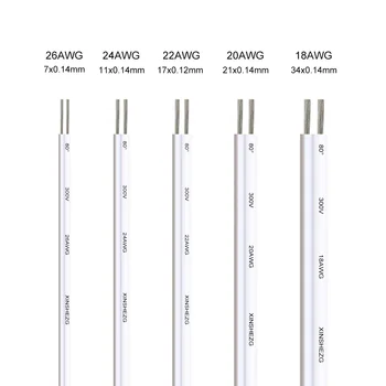 2 pin kabel wit grijs Elektrische Draad 22/20 awg 12 V zwart goud sliver Elektrische Draden Voor Automotive Auto DIY Verlichting LED Strip