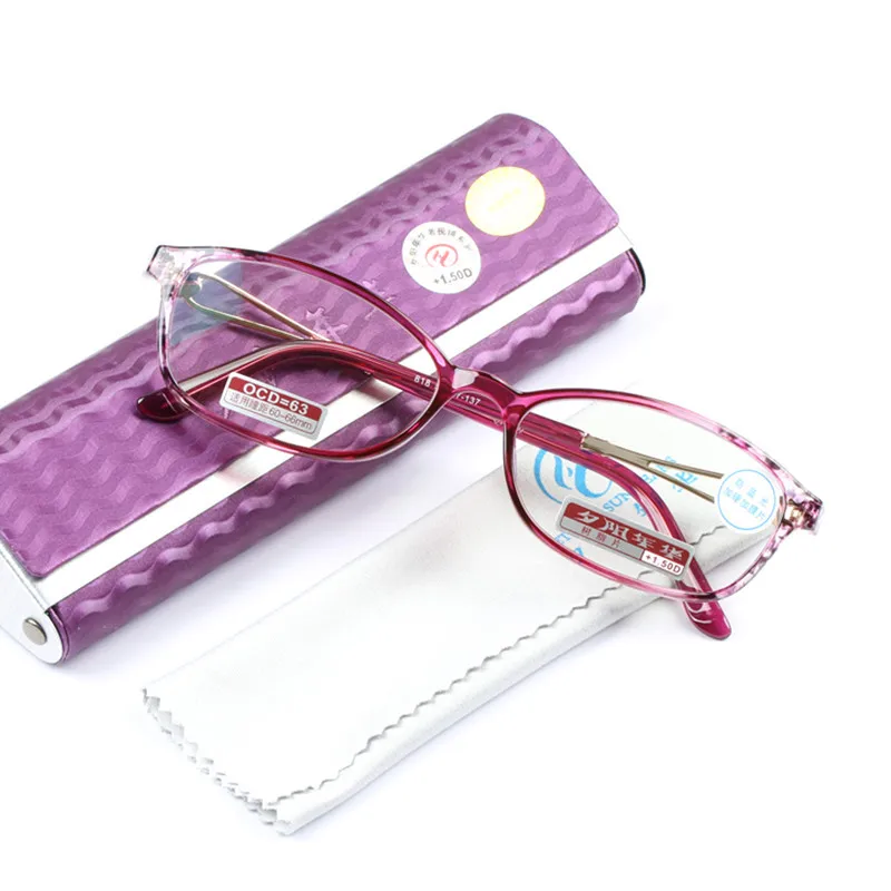

Элегантные очки для чтения из полимерной смолы с защитой от синего света и футляром, женские очки от усталости глаз, пресбиопические очки, компьютерные очки с защитой от синего света