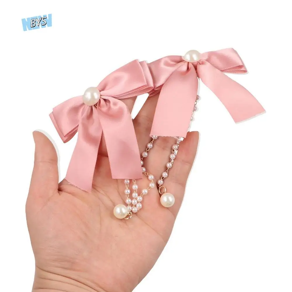 

Tassel Bowknot Hair Clip Pearl Chain Hair Side Clip Bow Tassel Hairpin Ponytail Clip Headwear Ribbon Bow Barrettes