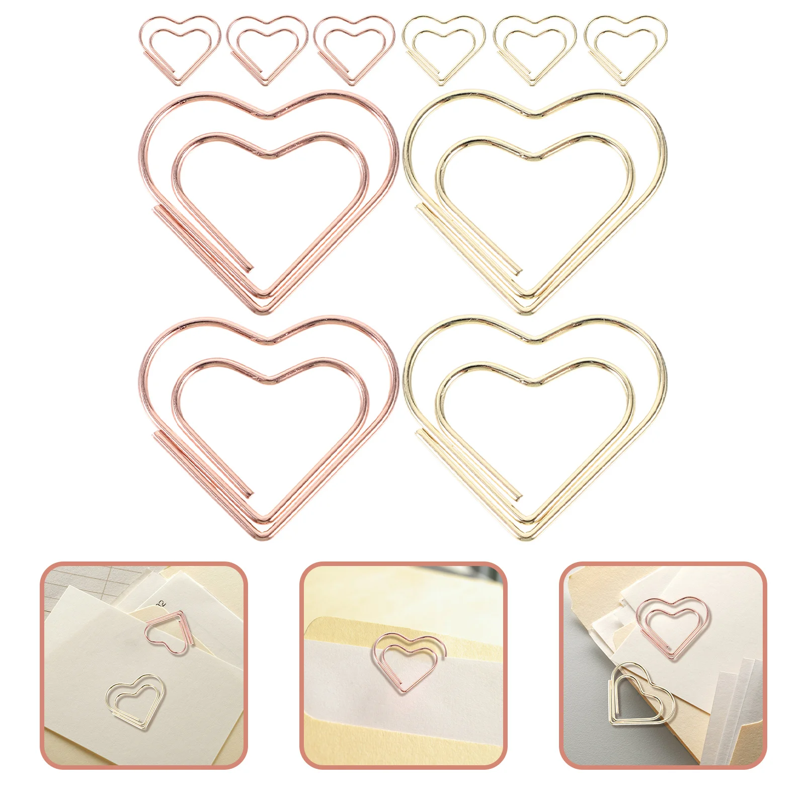 

24Pcs Heart Shaped Paper Clips Metal Small Clips for Home Office School Document Organization Creative Decorative Gifts
