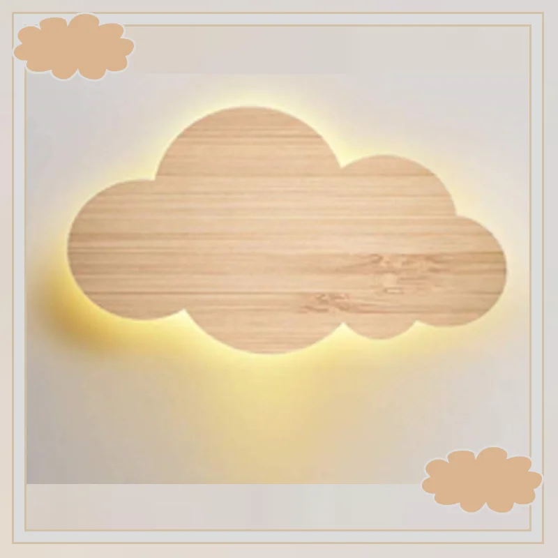Cloud Wall Lamp Bedroom Bedside Lamp Smiling Cartoon Children's Room Male and Female Background Wall Creative Minimalism