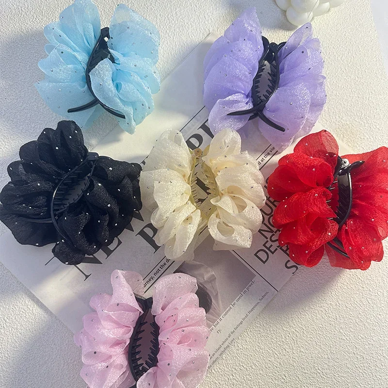 

Mesh Bubble Hairpin Suitable For Women's Ball Head Sweet Shark Clip Fashionable Girl Ponytail Hairpin Hair Claw
