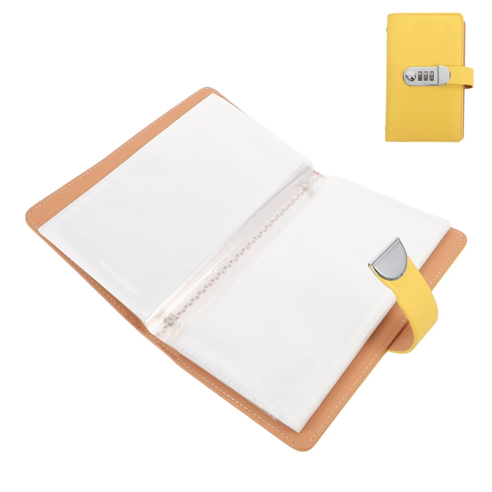 

Cash Saving Book Double-Sided Slots Large Capacity Password Lock Budget Organizer Financial Planner Savings Binder Money Storage