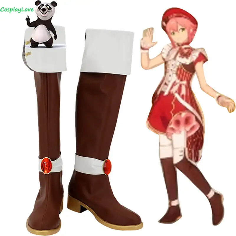 CosplayLove Game Ensemble Stars Himemiya Tori Cosplay Shoes COS Brown Long Boots PU Leather Custom Made For Christmas Halloween