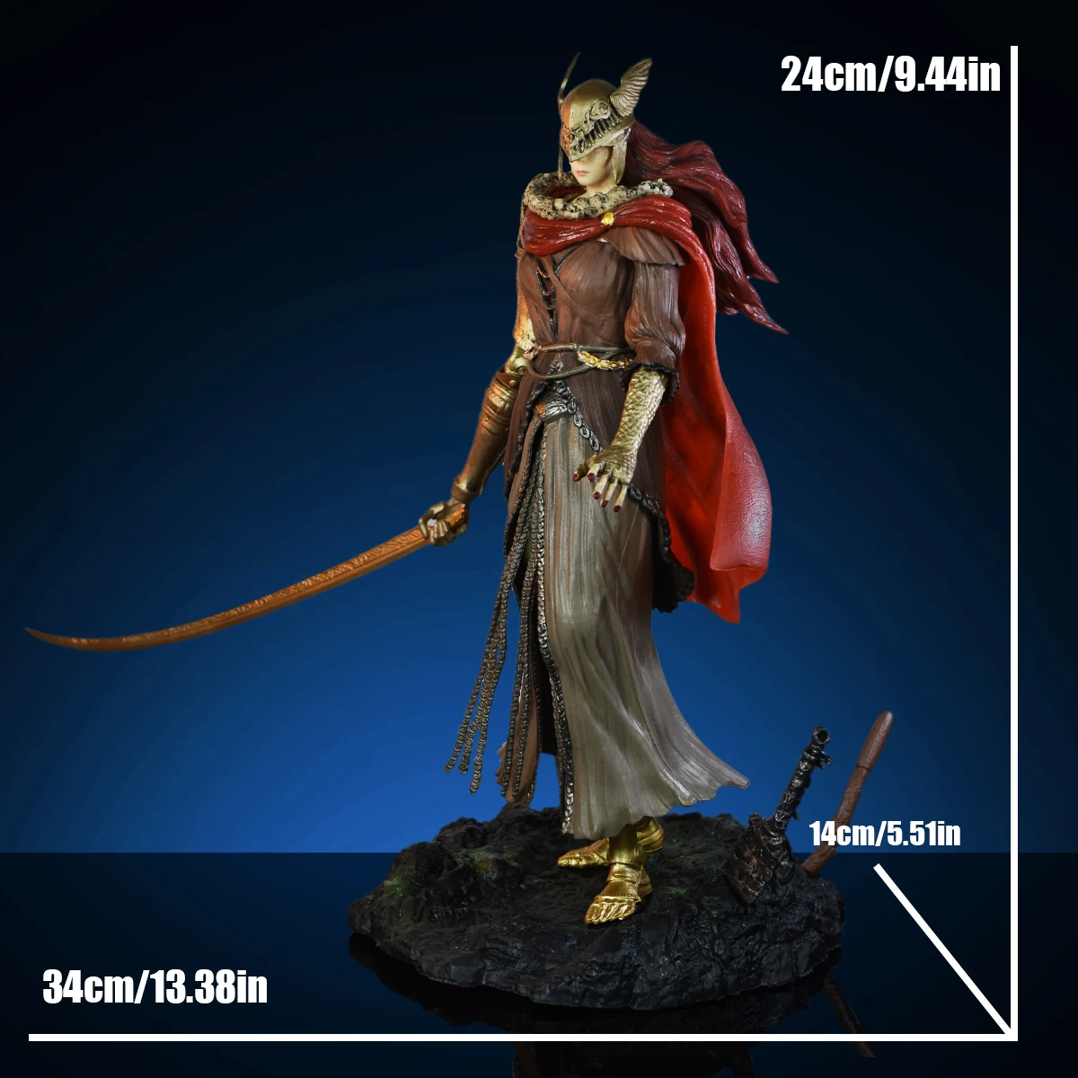 Elden Ring Figure Malenia Action Figure PVC Statue Collection Sculpture for Game Fans 25cm/9.8in