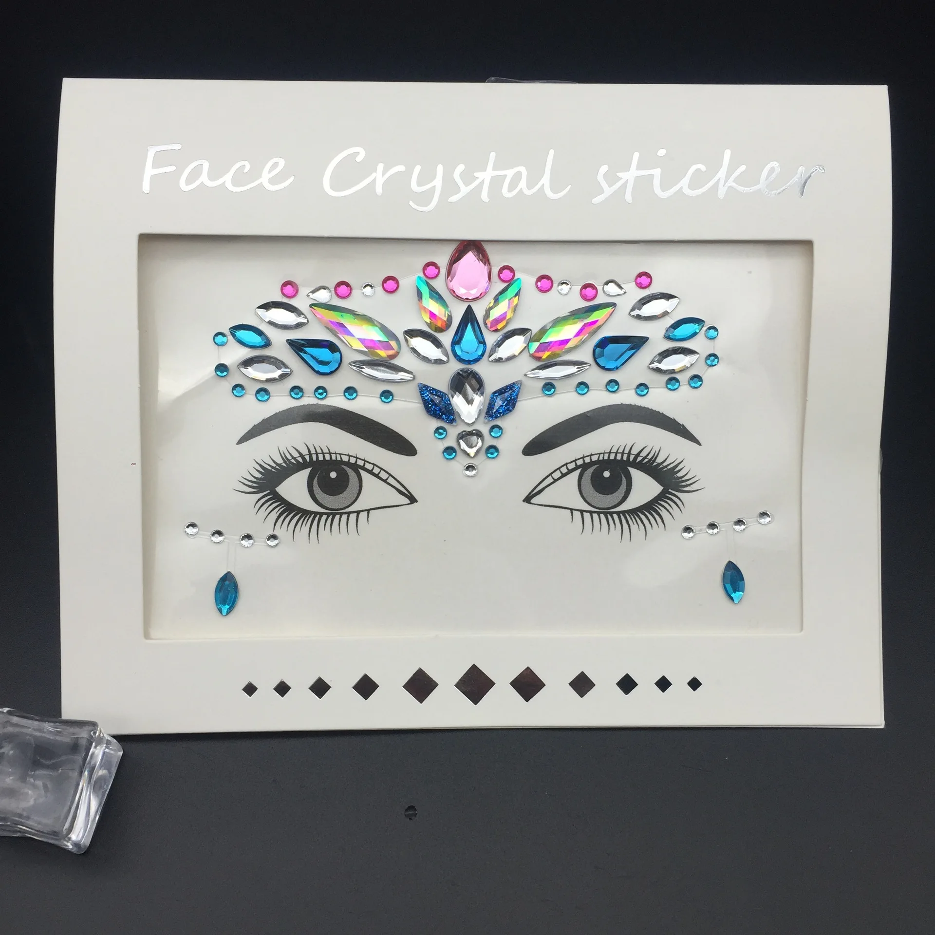 3D Crystal Stickers Music Festival Shiny Face Resin Decorations Party Fashion Acrylic Drill Stickers Temporary Tattoos Stickers