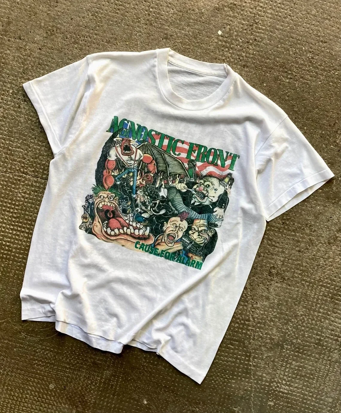 1985 AGNOSTIC FRONT – cause for alarm Vintage Shirt Hard Core - Punk