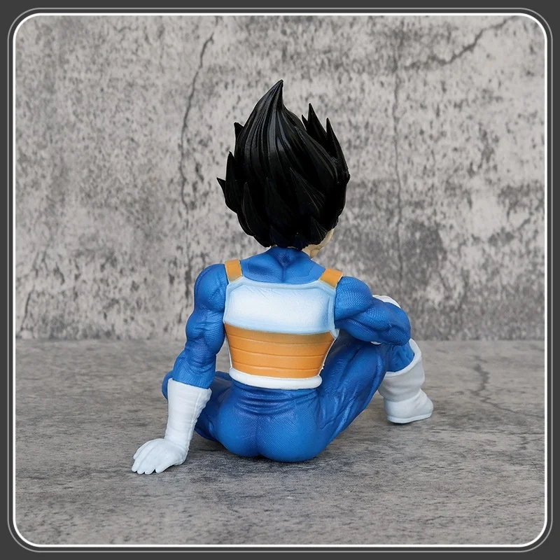 15cm preço especial saco dragon ball sentado vegeta modelo figura super saiyan príncipe animação modelo periférico ornamentos de mesa