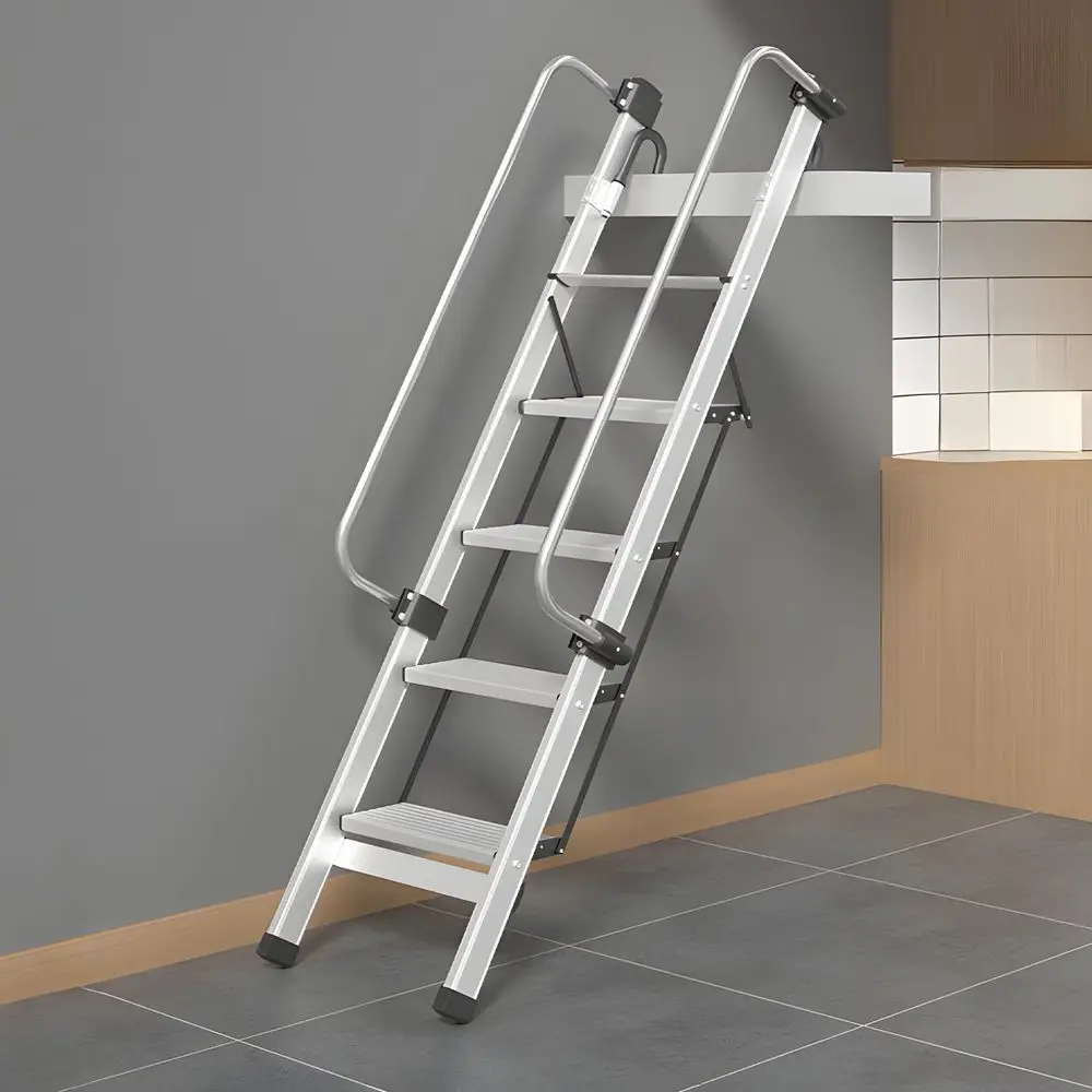 

5 Step Ladder, oldable Bunk Bed Ladder, Saety Climb Stairs with Handrails Hooks, Anti-Slip Wide Treads, or Lot Attic Dorms Campe