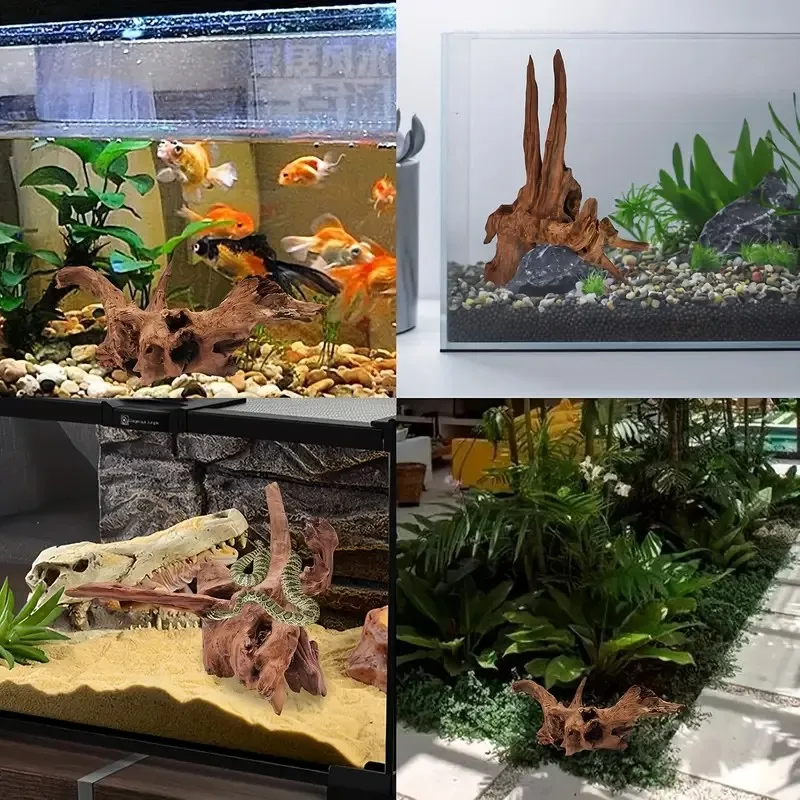 10-15 cm natürliches Treibholz-Aquarium-Dekor – hochwertige Holz-Aquarium-Ornament, authentische Holzlandschaft für Wasserumgebungen – Detail 7