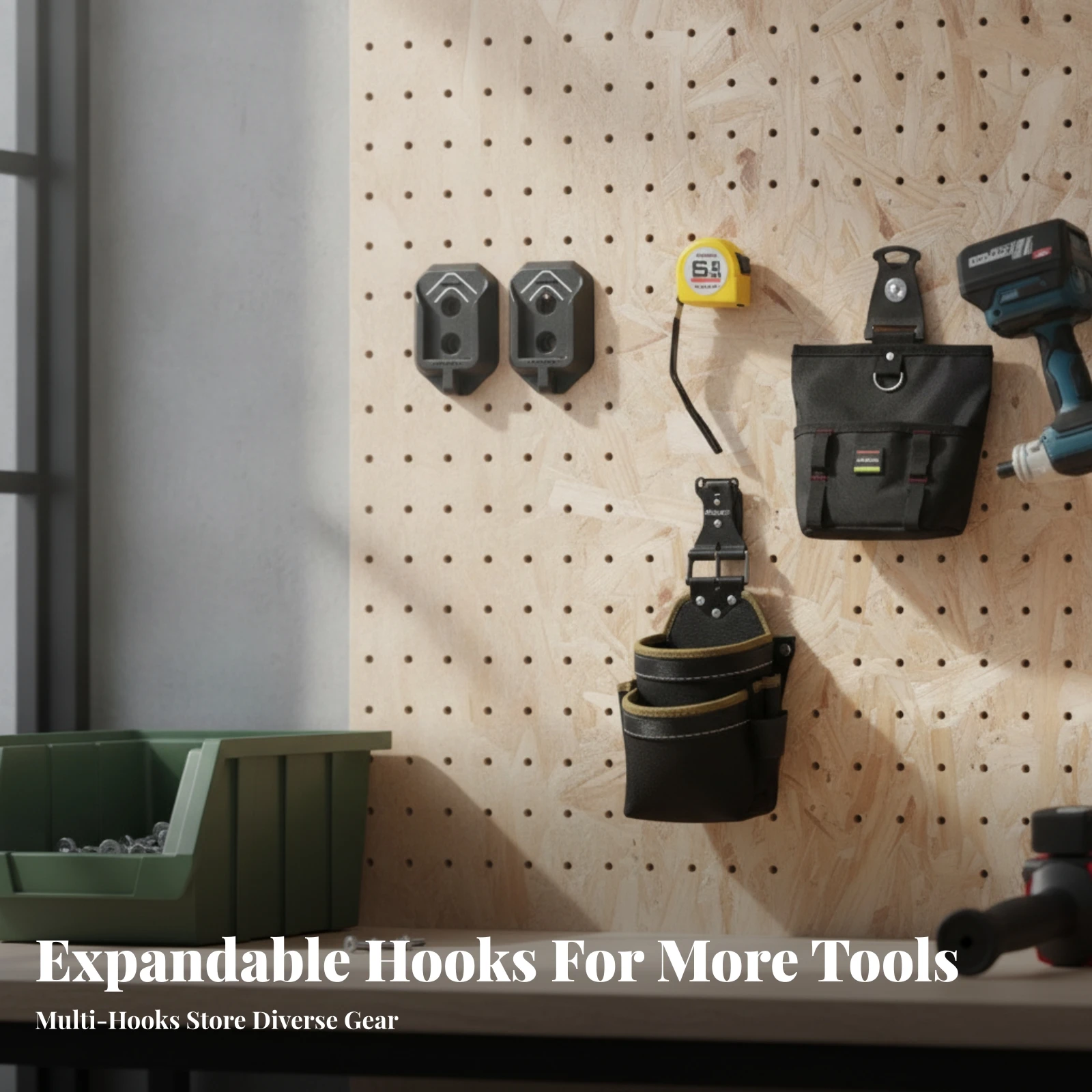 2 Pieces Tool Hanging Bracket Easy to Install Nylon Hanging Bracket Hardware Part Reusable Corrosion-Resistant