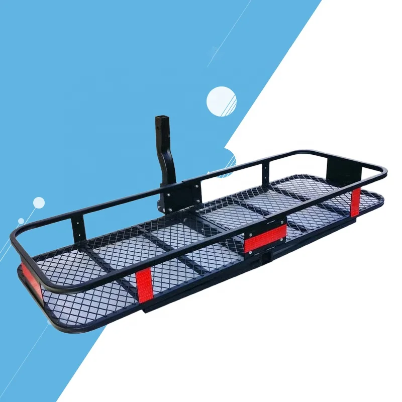 

Hitch Cargo Carrier Mount Folding Shank Basket 500 lbs Capacity Fits 2" Receiver Trailer Luggage Rack