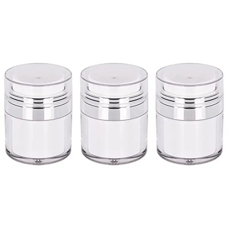 

FIZP Cream Jar Vacuum Bottle, Airless Pump Jar Bottles Portable Lotion Dispenser, Makeup Creams Travel Container 3Pcs