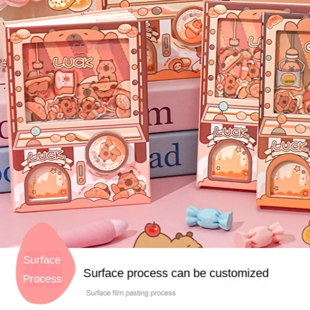 Interesting Color Inner Page Gashapon Mahines Notebook Shaking Kawaii Capybara Notebook Relaxing Cartoon Small Notepad Office